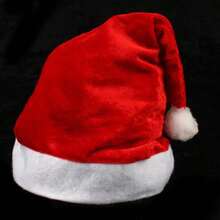 1pc Luxurious Plush Christmas Hat, Santa Claus Hat, Christmas Decoration Item