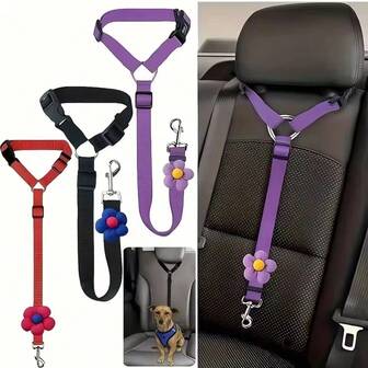 Portable Adjustable Dog Car Seat Belt Secure Comfortable Cat Safety Seat Belt Leash Durable Swivel Snap Dog Leash Gifts Dog Car Seat Car Seat Covers Dog Car Seat Cover Pet Car Seat