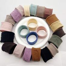 10 piezas de elegantes coleteros para mujer - marrón café y neutros, elásticos sin costuras gruesos, de tela suave para uso diario, con estilo bohemio retro minimalista, accesorios para el cabello lindos, de textura suave y ajuste a la moda