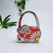 Chic Elephant Shaped Handbag Hook With Floral Pattern, Versatile Bag Hanger For Travel, Office, And Home - Cute, Organizer For Handbags, Purses, Totes, And Backpacks; Eye-Catching Accent Accessory For Spring Wardrobe Refresh; Perfect Gift Idea For Valentine's Day And Everyday Style Enthusiasts; Lightweight Metal Construction With Strong Load Support - Multicolor - View 8