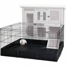 Rabbit Pet Playpen Bunny Run Extension Indoor Small Animal Pen Playpen Only - Black - View 1