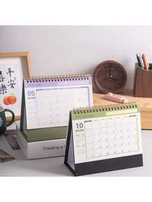 Simple Desktop Calendar, From October 2025 To December 2026, Suitable For Office And School Desktop Calendars, Upright Page-Turning Desktop Calendar, Used For Planning, Organizing And Daily Scheduling, Multiple Colors Available - Student Daily Schedule, Simple Office Accessories And Decorations, School Supplies,Back To School