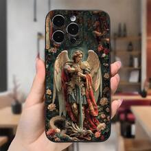 Funda de Teléfono con Tema de Otoño Estético con Flores y Arcángeles, Adecuada para los Modelos de  16, 11, 15, 14, 13, 12 Pro Max y XR Plus, Es un Regalo Estiloso y Protector para Adolescentes - Mezcla de colores - Ver 2