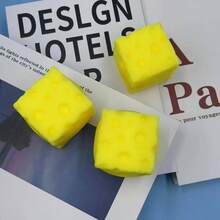 New Cube Cheese Squeeze Toy, Creative Deformable Slow Rebound Square Cheese Stress Relief Toy, Relaxing Mood, Holiday & Birthday Gift - Multicolor - View 7