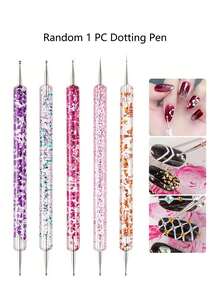 Cepillo de uñas, Set de 1/5/15 piezas de brochas de arte de uñas con brocha delineadora, herramienta de estipulación, brocha para acrílico y gel para diseño de uñas, pulido UV, pintura, detalles de arte de uñas - Mango multicolor con brillo, herramientas de arte de uñas, herramienta de estipulación, set de arte de uñas con puntas de estipulación, bolígrafo de doble cabeza con gema de cristal, piedra de cristal, herramientas de decoración DIY de arte de uñas