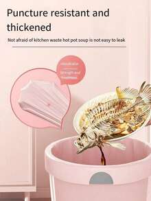 100 Pink Garbage Bags, Strong And Lightweight Disposable Kitchen Garbage Bags, Made Of Durable Plastic, Suitable For Kitchen, Bathroom, Household, Household Items, Etc. Home Christmas Decorations, Christmas Gifts, School Supplies, Bookshelf Decorations - Pink - View 7