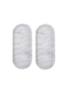 1pc Bathroom Vanity Tray, Silicone Bathroom Countertop Tray For Perfume, Keys, Jewelry, Soap Dispenser, Organizer For Kitchen Sink (Marble White)