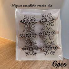 2026 Cleme de lemn pentru decorațiuni de Crăciun pentru casă, Cleme de lemn pentru brad de Crăciun, Cleme de lemn pentru decorațiuni de petrecere / 6 buc Decorațiuni de Crăciun Pijamale de Crăciun Cadouri de Crăciun Decor de Crăciun - Multicolor - Vizualizare 4