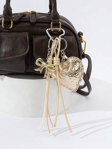 Metallic Leather Star & Heart Shaped Bag Charm, Bag Accessory