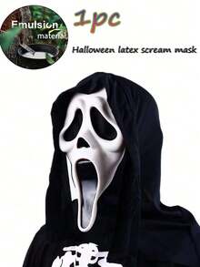 Scary Funny Screaming Face Mask Scary Headgear Adult PROM Props Latex Play Props, Holiday Dress-Up Props(Latex Material) Halloween