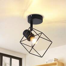 Glitzerlife Ceiling Spotlight Ceiling Lamp Black - E14 Ceiling Light 350° Swivel Ceiling Spots Vintage Metal Spotlights Living Room Lamp For Bedroom Hallway Kitchen - Without Bulb - 1 火焰 - 查看 11