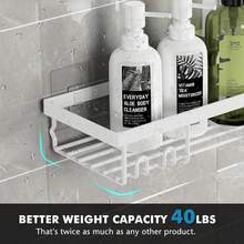 Adhesive Shower Caddy, 5 Pack Rustproof Stainless Steel Bath Organizers With Large Capacity, No Drilling Shelves For Bathroom Storage & Home Decor - trắng - Xem 4