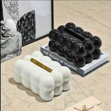 1pc Luxury Cotton Candy Tissue Box, High-End Home Living Room Dining Table Paper Towel Holder, Suitable For Vanity, Nightstand, Countertop, Home Office, Bathroom, Car