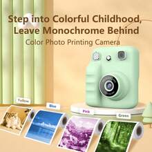 Cámara de impresión instantánea, impresora fotográfica portátil y multifuncional de colores para estudiantes, calidad de 1080P, batería de litio recargable, doble alimentación USB, función de impresión de etiquetas, enfoque automático y ligera impresión de fotos - Adecuada para ocasiones especiales y regalos