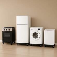 360 Degree Stainless Steel Refrigerator, Stove, And Washing Machine Support - Black - View 6