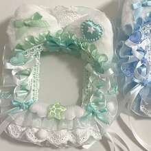 1pc New Lace Photo Display Card Holder, 4 Colors (Pink, Yellow, Blue, Green), Handmade DIY Finished Product, 2D Cartoon Anime ACG Character Fanart, Kpop Cat Ear Bow Decor, Lolita Card Holder - Multicolor - View 14