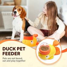 2-In-1 Dog Interactive Slow Feeder Bowl And Food Puzzle Toy, Duck-Shaped Dog Snack Dispenser Anti-Bulging Bowl For Healthy Eating And Intelligence Training (Yellow) - 黃色的 - 查看 5