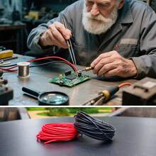 24 AWG 1 And 2pcs -Duty Silicone Wire Hook Up Cables -High-Temperature Resistant, Tinned Copper, Black And Red Perfect For DIY Applications Low Voltage Cord In Wall Audio Speaker Wire Cable Speaker Wire Cable Stereo, Car Or Home Theater