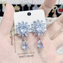 2-Piece Elegant And Luxurious White Flower Teardrop  Earring And Necklace Set - Light Luxury Temperament Jewelry For Women, Suitable For Weddings, Banquets And Parties - 白色 - 查看 5