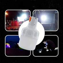 8-Pack Rechargeable LED Camping Lights With Hook And USB/DC Power Adapter, 36V High Capacity, IPX6 Dustproof, Matte ABS Durable Flashlights With Hanging Hook And Hanging Cap, Suitable For Emergencies, Camping, Rock Climbing, Indoor Use, USB/AC Rechargeable, LED Bulb, Suitable For Home Backup And Commercial Lighting (Compatible With Mobile Power Banks/Solar Panels) - trắng - Xem 7