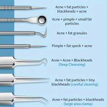 7pcs Pimple Needle Kit – Stainless Steel Pore & Extraction Tools – Professional Removal Set All Skin Types With Portable – Fragrance-Care Tools - 隨機顏色*7 - 查看 6