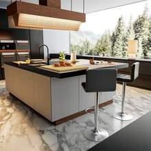 Homall Bar Stools Modern PU Leather Adjustable Swivel Barstools, Armless Hydraulic Kitchen Counter Bar Stool Extra Height Square Island Barstool With Back Set Of 2 (Leather, Black)