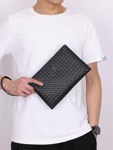 Braiding Style Men PU Leather Wallet Purse Money Credit Card Holders Men Wallet Money Bag Old Money - Black - View 4