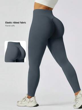 NcmRyu 1 pieza Leggings moldeadores de cintura alta sin costuras para mujer, pantalones deportivos casuales con cintura elástica que levanta el trasero
