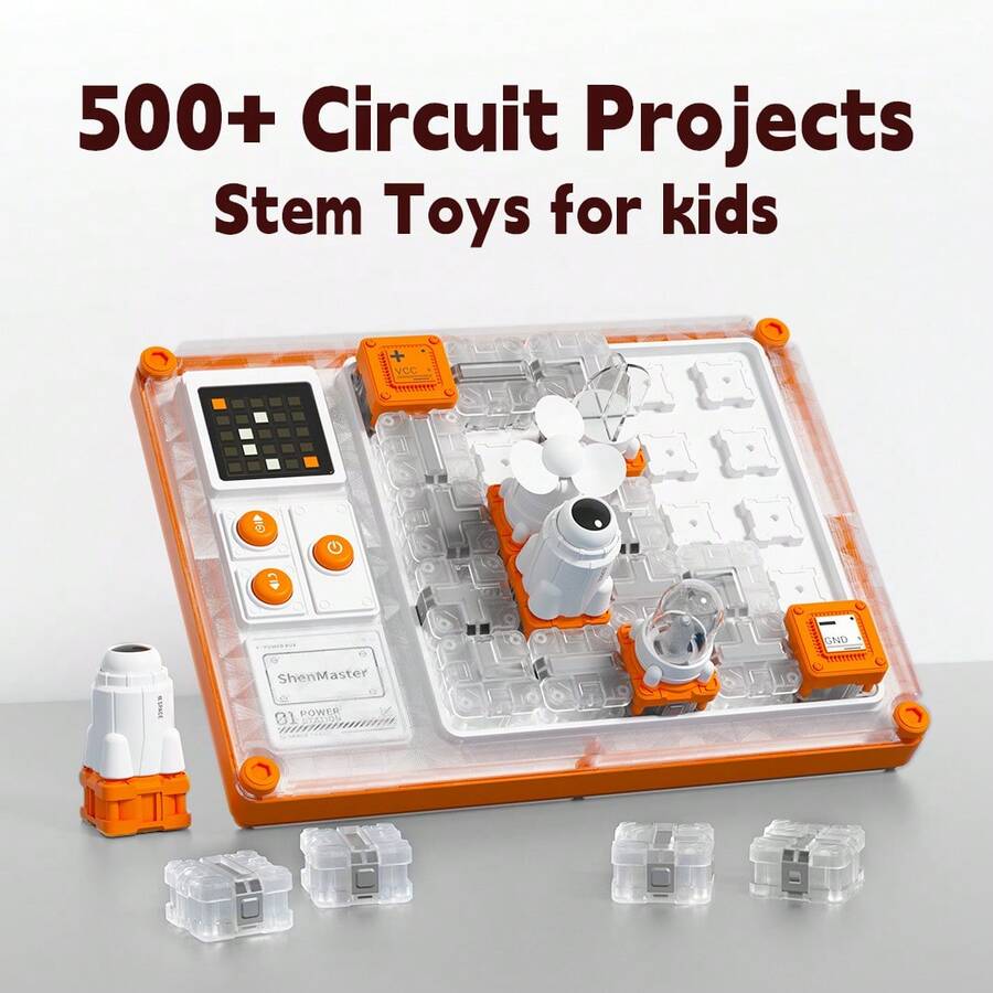 Science Kits For Kids, Electronic Toy With 500+ Circuits Projects | STEM Kit For Boys & Girls Age 6+ | Perfect Educational Gifts For Kids - trái cam - Xem 1