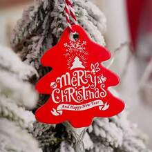 Étiquettes de suspension pour ornements de sapin de Noël, étiquettes d'emballage cadeau rouges et vertes