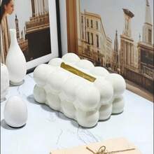 1pc Luxury Cotton Candy Tissue Box, High-End Home Living Room Dining Table Paper Towel Holder, Suitable For Vanity, Nightstand, Countertop, Home Office, Bathroom, Car