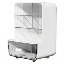 1pc Desktop Slanted Pen Holder, Student Desk Stationery Storage Box, Multi-Functional Home Student Desktop Organizer, Pen Jar - Multicolor - View 8