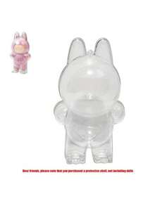 1pc [Vibrant For LABUBU Display Case] Vibrant Character Design, For LABUBU 1.0/2.0/3.0 Crystal Display Case - Front High-Performance Series Protective Cover | Dustproof Collector's Case For Dolls, Cute And Durable PMMA Material (Doll Not Included),Doll Statue Acrylic Protective Box For Labubu