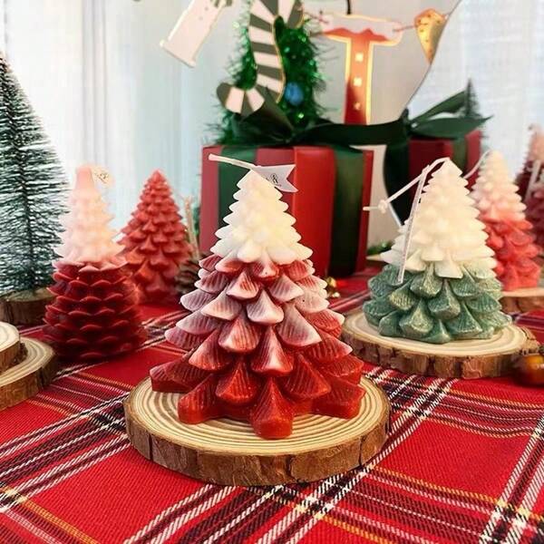 Set de velas perfumadas con aroma a árbol de Navidad, recuerdo exclusivo y de alta gama, regalo para el Día de San Valentín/Cumpleaños/Navidad, decoración de escritorio