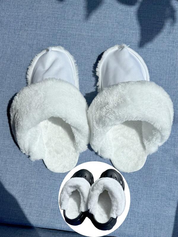 1 Pair Warm Fleece Insoles, Removable Fluffy Lining Suitable For Perforated Shoes, Unisex For Autumn/Winter