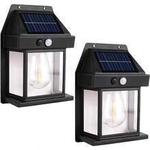 Solar-Powered Outdoor Wall Lights With Motion Sensor - Waterproof, 3 Lighting Modes, Wall-Mounted Sconces For Patio, Fence, Yard, Garage - Durable Black Design, No Battery Needed, Easy Installation, Solar Outdoor Lights, Patio Illumination, Sleek Light Fixture, Weatherresistant Light