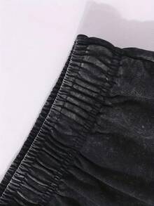 Washed, Modelo Wheat Liquid Bread Pattern Print, Refreshing Summer Men's Comfortable Shorts For Outdoor Sports, Loose Fit Elastic Waistband, Moisture Absorbing And Breathable Sweat Wicking - màu đen - Xem 4