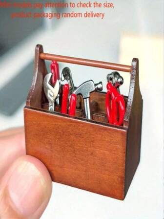 Hållbar, kreativ 8-delad miniverktygslåda i metalllegering: Perfekt för gör-det-själv-pyssel och dekorationer - Perfekt present till hantverkare, hobbyister, modellentusiaster (14+), Minimodeller, var uppmärksam på storleken, Produktförpackning, slumpmässig leverans