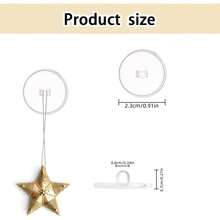 Mini Gancho Adesivo Transparente (2,3cm/0,91pol - 15 Peças/50 Peças), Gancho de Teto de Plástico Transparente, Gancho de Decoração Doméstica DIY, Gancho para Pendurar Bandeiras em Festas, Gancho Prático para Decoração Doméstica DIY, Sem Necessidade de Perfuração, Fácil de Instalar. Adequado para Quartos, Salas de Estar, Reuniões, Pendurar Bandeiras e Decorações com Balões. - Multicolorido - Visão 9