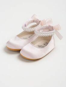 Infant Girls Mary Jane Flats - Infant Newborn Walking Shoes Soft Rubber Sole Princess Wedding - Pink - View 11