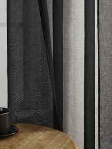 1 tấm rèm voan trắng mỏng, được thiết kế để lọc ánh sáng nhưng vẫn trong suốt, thích hợp cho phòng ngủ, văn phòng, nhà bếp, phòng khách, phòng làm việc và trang trí nhà cửa. - màu đen - Xem 8