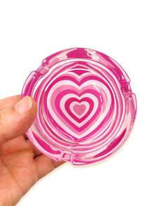 BROS 2 件心形香草研磨器卷盘组合少女粉色烟草套装心形图案玻璃烟灰缸、研磨器、储物托盘，适合男朋友和女朋友的生日礼物、圣诞节礼物 - 彩色 - 查看 4