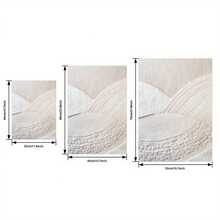 Modern Abstract Art Canvas Prints • 3pcs Handmade Wood Frame Wall Decor • 2D Flat Neutral Beige & White Textured Plaster Effect • Vertical Indoor/Outdoor Wall Art For Living Room, Bedroom, Office • Spring/Summer Home Decoration - 黑色 - 查看 9