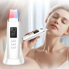 Ultrasonic Beauty Scraper, Blackhead Remover, Home Beauty Device, Acne & Blackhead Removal Scraper, Salon Ultrasonic Facial Exfoliation Treatment, Ultrasonic Skin Rejuvenation Care. Ultrasonic Skin Device For Ultrasonic Exfoliation Treatment. - White - View 2