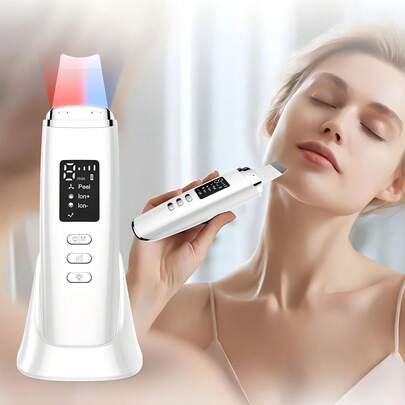 Ultrasonic Beauty Scraper, Blackhead Remover, Home Beauty Device, Acne & Blackhead Removal Scraper, Salon Ultrasonic Facial Exfoliation Treatment, Ultrasonic Skin Rejuvenation Care. Ultrasonic Skin Device For Ultrasonic Exfoliation Treatment.