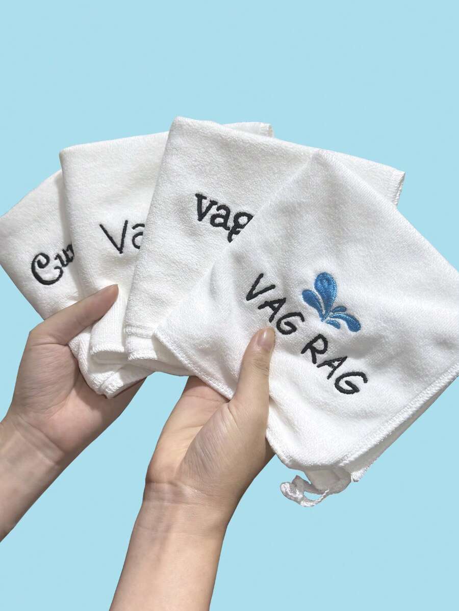 Valentine's Day Gift, Interesting Absorbent Towel Gift For Husband/Boyfriend, Newlywed Gift Romantic Embroidered Handkerchief For Couples, Valentine's Day, Wedding And Anniversary Gift, Soft Absorbent Towel, 11.81*11.8 In Handkerchief 1pc Or 2pcs/5pcs Set
