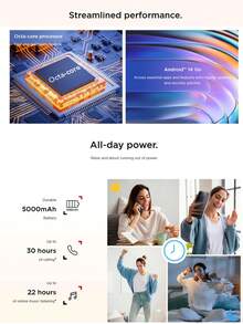 TCL 503 智能手机，Unisoc SC9863A，8 核 CPU，1.6Ghz 主频，4G 网络，内存 3+64GB，6.6 英寸，720*1612 分辨率，60Hz 显示屏，8MP+5 MP 摄像头，5000mAh，10W 充电 - 黑色 - 查看 6