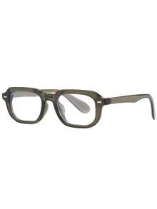 1pc Women's Plastic Square Small Frame Thin Leg Non-Prescription Glasses, Retro Rivet Simple Casual Multi-Color Versatile European And American Sexy Decorative Fashionable Glasses