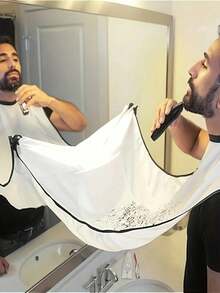 Valentine' S Men Day Gift 1 Set  Men's Bathroom Apron Men's Beard Apron Shaving Rack Shaving Beard Catcher Waterproof Bathroom Cleaning Men's Gifts, Hair Bib Shaving Shaving, Beard Styling Bib, Non-Staining Hair Dyeing Perm Hair Dressing Apron, Men's Bathroom Apron Men's Beard Apron Shaver Holder Shaving Beard Catcher Waterproof Flower Cloth Bathroom Cleaning Men's Gifts - 多款 - 查看 1