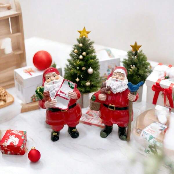 1PC Christmas Lucky Charm Old Man Resin Handicraft Display, Creative Santa Claus Table Decoration Sculpture, Living Room, Bedroom, Study Festival Gift Decoration Display Home Decor Christmas Decorations Room Decor